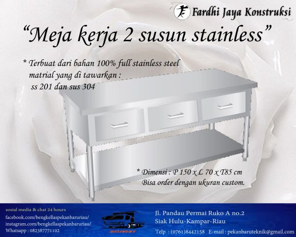  Meja  kerja dapur stainless  stainless  steel Pekanbaru 